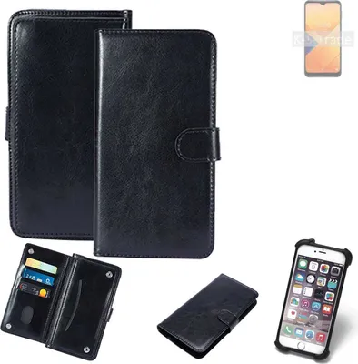 Produktbild von K-S-Trade 360° Hülle kompatibel mit Wiko Y81 schwarz Kunstleder Case BookCase WalletCase Kunstlederederhülle Handyhülle, Rundumschutz Bumper (1x)