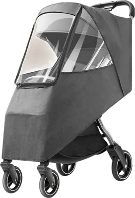 Obrázek produktu pro Kočárek kryt proti dešti univerzální batole cestovní počasí štít vodotěsný větruodolný studený profesionální kočárek - len šedý