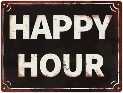 Produktbild von Happy Hour Metallschild XXL in 28x38 cm in Rostoptik