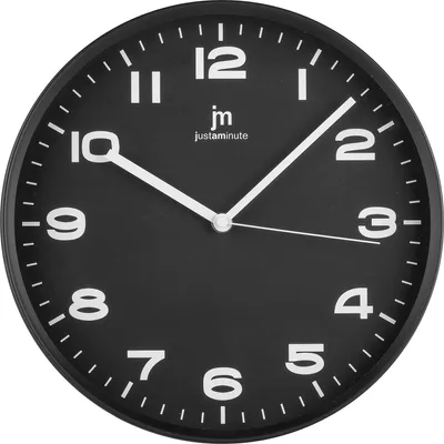 Zdjęcie produktu dla Lowell Justaminute 00875N, Ściana, Zegar kwarcowy, Okrągły, Czarny, Plastik, 29 cm