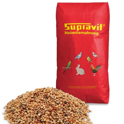 Produktbild von Supravit Exotenfutter 25kg | Hochwertiges Mischfutter für exotische Finken | Kräftigt das Federkleid & unterstützt die Paarungsbereitschaft