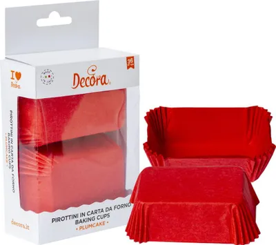 Obrázek produktu pro Červené obdélníkové košíčky 80x50x32 mm DECORA 36 ks