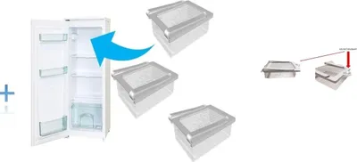 Produktbild von Kühlschrank-Schubladen-Organizer, 4er-Pack, einziehbare Schublade, Kühlschrank-Aufbewahrungsbox, einzigartiges Design, ausziehbare Behälter, Kühlschrank-Regalhalter, Aufbewahrungsbox