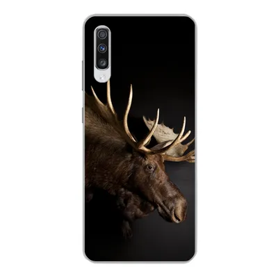 Produktbild von MuchoWow® Handyhülle Schutzhülle Hülle für Samsung Galaxy A70 Elch - Geweih - Porträt Silikon Softcase Handy Hülle - Schutzhaube