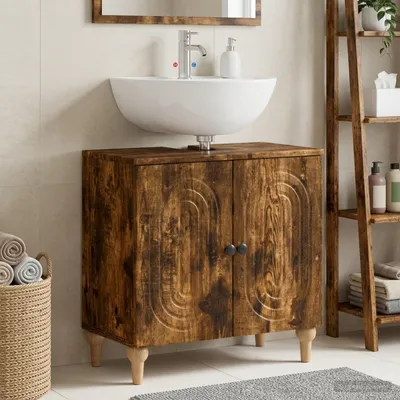 Obrázok produktu pre Maison Exclusive – Skrinka pod umývadlo ALKMAAR, Imitácia dreva dub, 59,5 x 31,5 x 59 cm