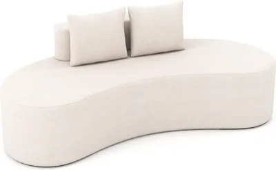 Obrázek produktu pro COSTWAY Pohovka pro 3 osoby, čalouněná pohovka s opěradlem a 2 polštáři, rozkládací pohovka 199 cm z polyesterové tkaniny a pěny, nosnost do 200 kg, béžová barva
