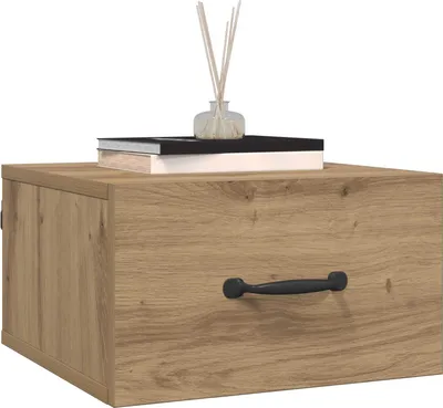 Image de vidaXL Table de chevet artisanale en chêne 35 x 35 x 20 cm Bois composite