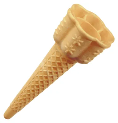 Produktbild von Bazko Eishörnchen mit Verzierung | Eiswaffeln 12,4 cm / 5,2 cm | 615 Stück