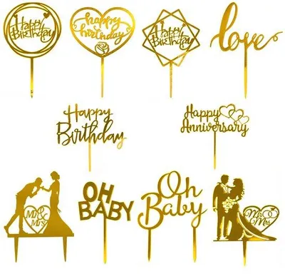 Image de Lot de 10 petits pots décoratifs sur le thème des gâteaux d'anniversaire