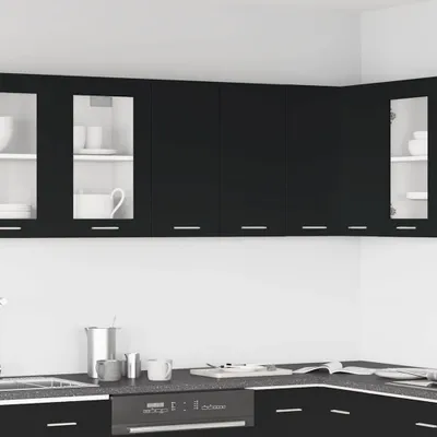 Produktbild von vidaXL Hängeschrank Lyon Schwarz 60x31x60 cm Holzwerkstoff