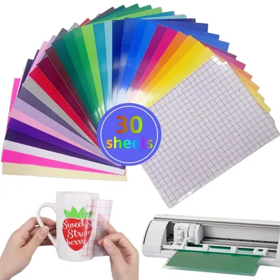 Wärmetransfer-Vinyl, 30 Blatt, permanent haftend, für Stoffe