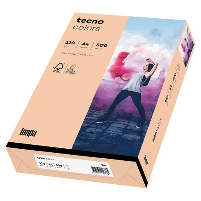 Immagine prodotto di inapa 2100011350 Carta multifunzione tecno® colori - A4, 120 g/m², salmone, 250 fogli