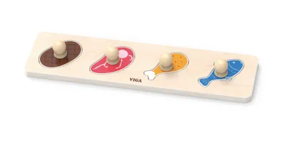 Obrázok produktu pre Detské drevené puzzle s úchytmi Viga Jedlo