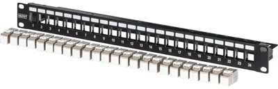 Obrázek produktu pro Digitus DN-91411-24, RJ-45, Cat6a, Instalace do racku, 1U, Černá, SPCC