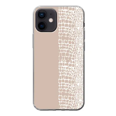 Produktbild von MuchoWow® Handyhülle Schutzhülle Hülle für iPhone 12 Schlange - Design - Rosa Silikon Softcase Handy Hülle - Schutzhülle