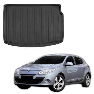 Produktbild von SCOUTT | Kofferraumwanne Laderaumwanne Kompatibel mit Renault Megane Hatchback 3 / 5D 2008-2015, mit Hoher Rand, Kofferraum-Schutzmatte, Geriffelt, Aufrollbar, Schwarz