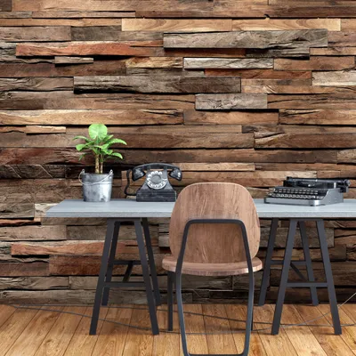 Produktbild von Fototapete selbstklebend Holzoptik 343x256 cm Tapete Wandtapete Wandbilder Klebefolie Dekofolie Tapetenfolie Wand Dekoration Wohnzimmer - Bretter f-C-0422-a-b