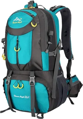Produktbild von Trekkingrucksack 50L Hellblau, Großer Wanderrucksack, Reiserucksack für Backpacker