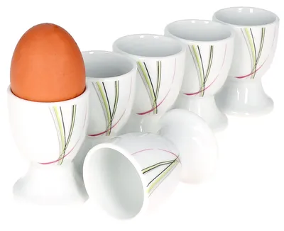 Produktbild von 6er Set Eierbecher Fashion rund Ø 4,7cm Eierständer Porzellan Geschirr 6 Pers.