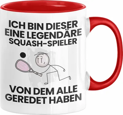 Produktbild von Squash-Spieler Geschenk Tasse Lustige Geschenkidee Geburtstag für Squash-Spieler Ich Bin Dieser Legendäre Squash-Spieler Von Dem Alle Geredet Haben Kaffee-Becher (Rot)
