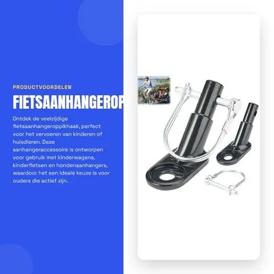 Zdjęcie produktu dla Solidna konstrukcja – przyczepka rowerowa – wózek dziecięcy – rower dla dzieci – przyczepka dla psa – stal czarna – hak rowerowy