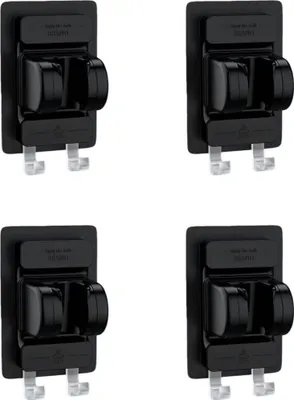 Obrázok produktu pre INF Držiak sprchy bez vŕtania 4 ks ABS 12x8x1.5 cm nastaviteľný čierna
