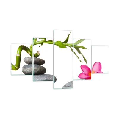 Produktbild von Bilder auf glas - Ruhig blume dekoration stein - 125x70cm - Glasbilder - Wandbilder - Kunstdruck - zum Aufhängen bereit - Wanddekoration aus Glas - Glas Bilder - Wandbild auf Glas - GEA125x70-2305