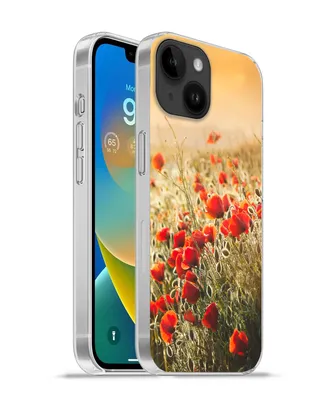Produktbild von MuchoWow® Handyhülle Schutzhülle Hülle für Apple iPhone 14 - Softcase Sonnenstrahlen über einem Mohnblumenstrauß Silikon Softcase Handy Hülle - Mobiltelefonhülle