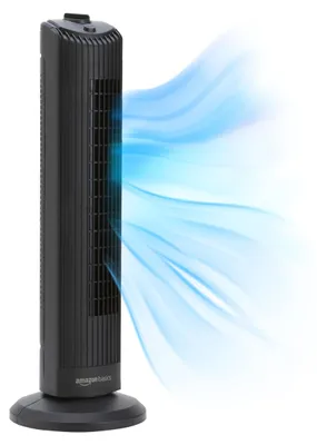 Zdjęcie produktu dla Wentylator wieżowy Amazon Basics Wentylatory 71 cm oscylacyjny cichy komfortowy klimatyzator domowy