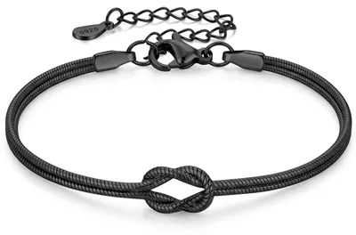 Produktbild von J.Fée Freundschaftsarmbänder Knoten Armband Damen,Partner Armbänder Schwarz