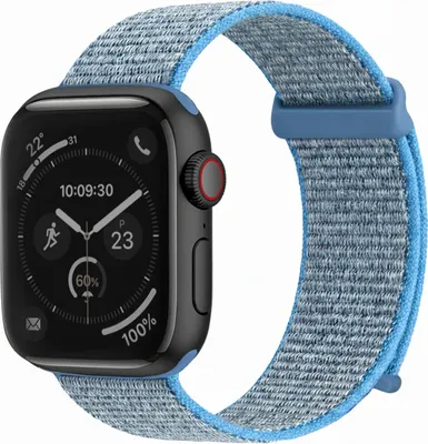 Produktbild von Smartwatch Armband für Apple Watch Series 5 44mm Nylon Textil Band Ersatzband Wechselband Klettverschluss flexibel atmungsaktiv Blau