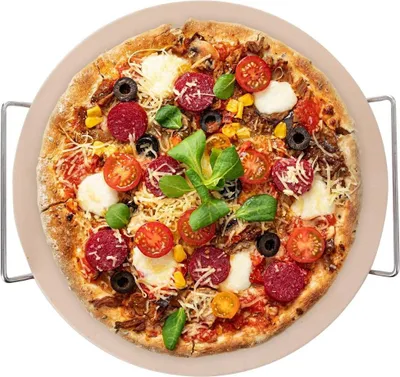 Produktbild von Excellent Houseware pizzasteen met houder Ø33 cm