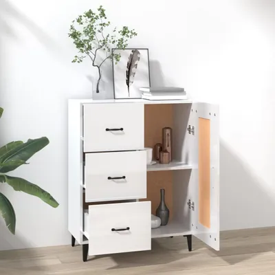Obrázok produktu pre vidaXL Príborník vysoký lesk biely 69,5x34x90 cm Materiál dreva