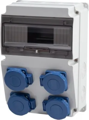 Produktbild von IP65 Stromverteiler Wandverteiler Steckdosen verdrahtet Modulen Anzahl -10 4x230V