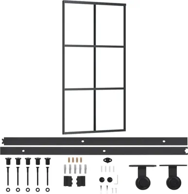 Produktbild von vidaXL Schiebetür mit Beschlag ESG-Glas & Aluminium 102x205 cm