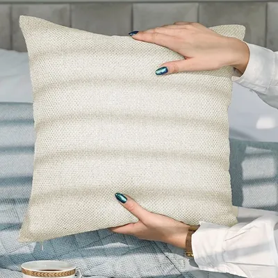 Image de Housse de coussin, housse de coussin décorative, tissu épais, structure Molly 40x40 Crème