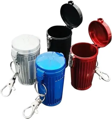 Produktbild von 4er Set tragbare Reis-Aschenbecher Mini Edelstahl kompakter Reis-Aschenbecher, winddicht und geruchsfest