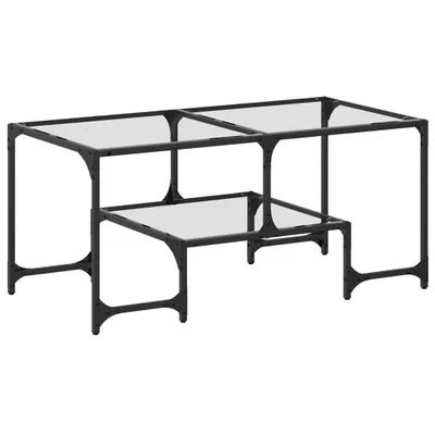 Obrázek produktu pro Konferenční stolek průhledná skleněná deska 98,5x50x45 cm ocel