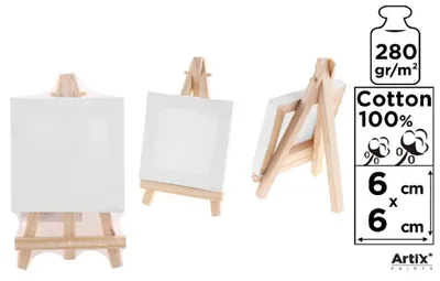 Zdjęcie produktu dla Podobrazie mini 6 x 6 cm 280 g/m² ze sztalugą