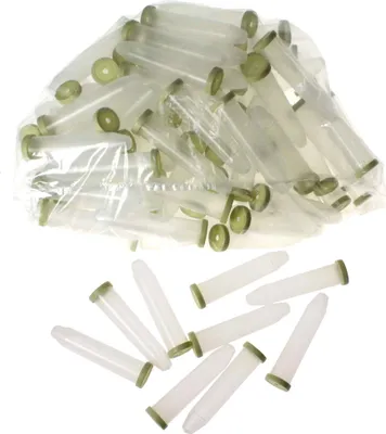 Produktbild von Orchideenröhrchen Wasserröhrchen Blumenröhrchen Reagenzglas m. Deckel Kunststoff, Größe:100St 35ml 25x110mm