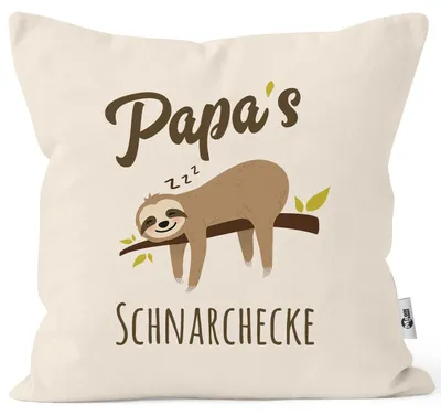 Zdjęcie produktu dla Poszewka na poduszkę z napisem dziadek babcia mama tata chrapanie leniwiec narożnik poszewka na poduszkę dekoracyjna bawełna MoonWorks® tata natura unisize