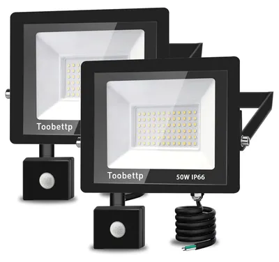 LED-Strahler mit Bewegungsmelder, 2er-Set, 5000 Lumen, IP66