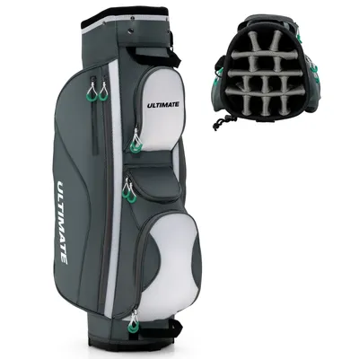 Zdjęcie produktu dla Torba golfowa COSTWAY z 14 przegrodami, torba podróżna z pokrowcem przeciwdeszczowym, torba na kije golfowe