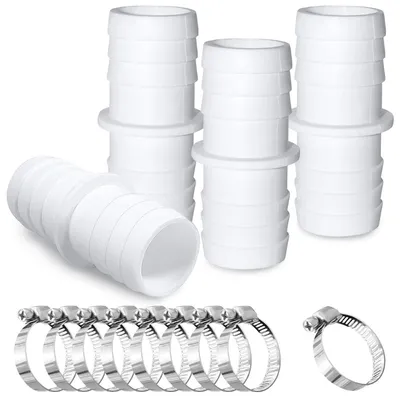Productafbeelding van Poolslangconnector set, 38 mm diameter, met 8 slangklemmen, 4 stuks