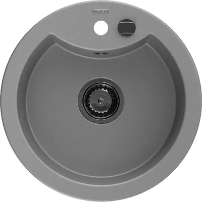 Produktbild von Mexen Diego 1-Becken-Granit-Spüle 488 x 480 mm, Grau, Siphon Schwarz - 6512481000-71-B