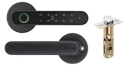 Image de Serrure intelligente à empreinte digitale, connectivité Bluetooth, plusieurs options de déverrouillage, noir