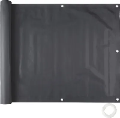 Obrázek produktu pro Balkonová zástěna s kovovými vyztuženými oky, verze 1 - černá, 90 cm