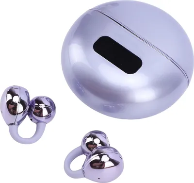 Obrázok produktu pre Bezdrôtové Bluetooth slúchadlá s LED digitálnym displejom, HiFi zvukom, dotykovým ovládaním a mikrofónmi s potlačením šumu, vhodné na cyklistiku, beh a cvičenie, farba: fialová