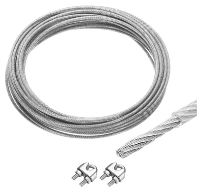 Produktbild von Elzusha - Edelstahl-Stahlseil, 10 Meter x 6 mm, mit Gewindespindeln - Transparent
