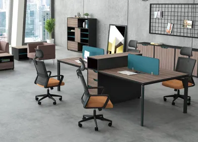 Immagine prodotto di Scrivania, postazione di lavoro, tavolo per 4 postazioni, bancone, legno, tavoli, mobili da ufficio